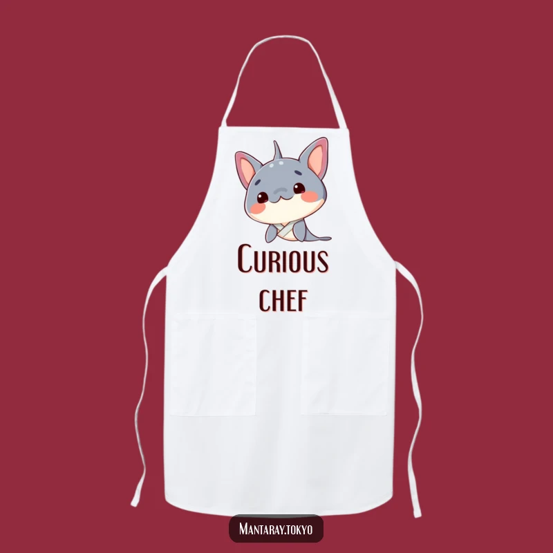 Funny Kawaii Manta Ray Curious Kimono Apron - Kitchen Thinker's Gift