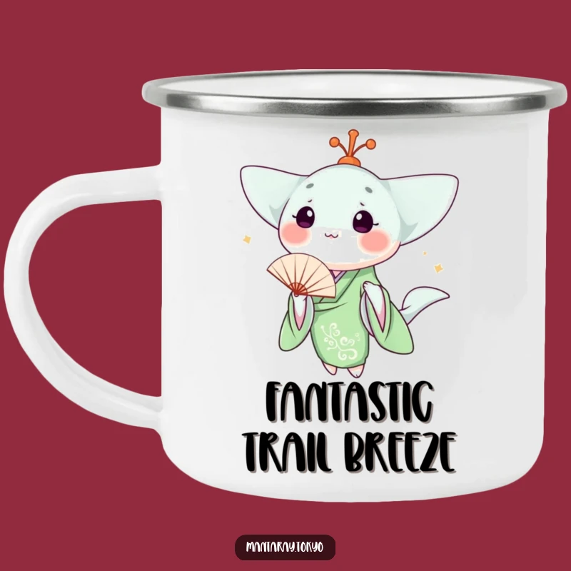 Funny Kawaii Manta Ray Kimono Camping Mug: Adventure Fuel with Humor