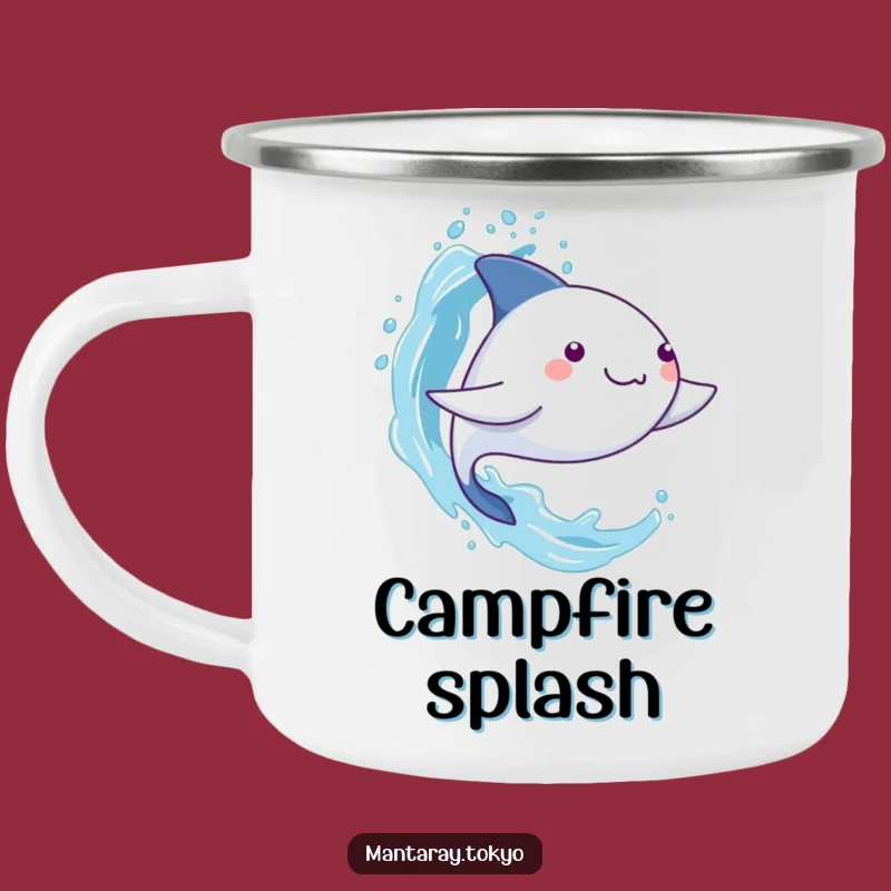 Funny Kawaii Manta Ray Splash Camping Mug - Outdoor Fun Gift