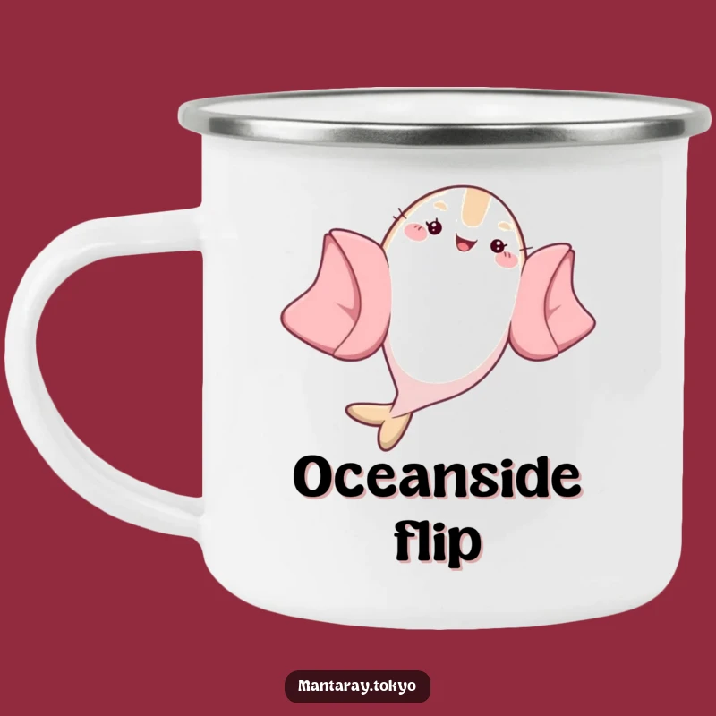 Funny Kawaii Manta Ray Kimono Flip Camping Mug - Adventure Humor Gift