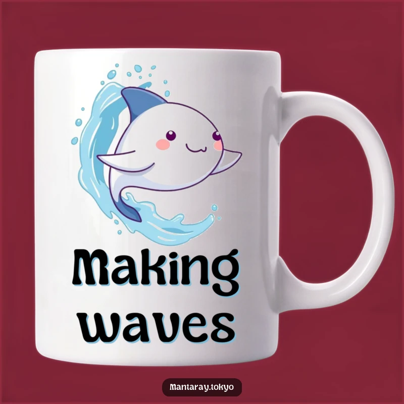 Funny Kawaii Manta Ray Water Splash Mug - Hilarious Ocean Gift Idea