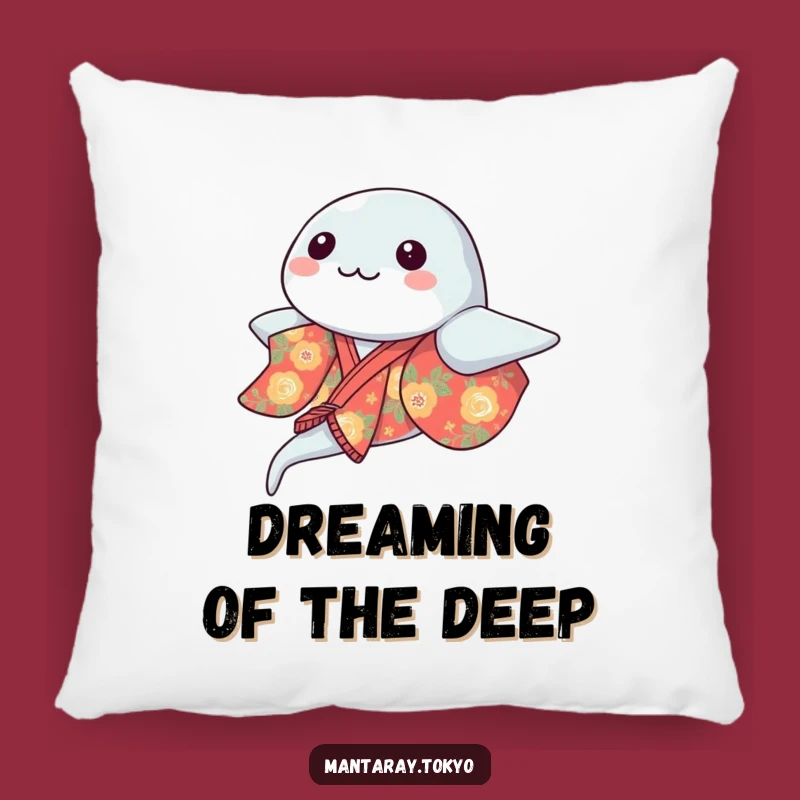 Funny Kawaii Manta Ray Kimono Pillow: Soft Glider Cushion, Cozy Humorous Gift