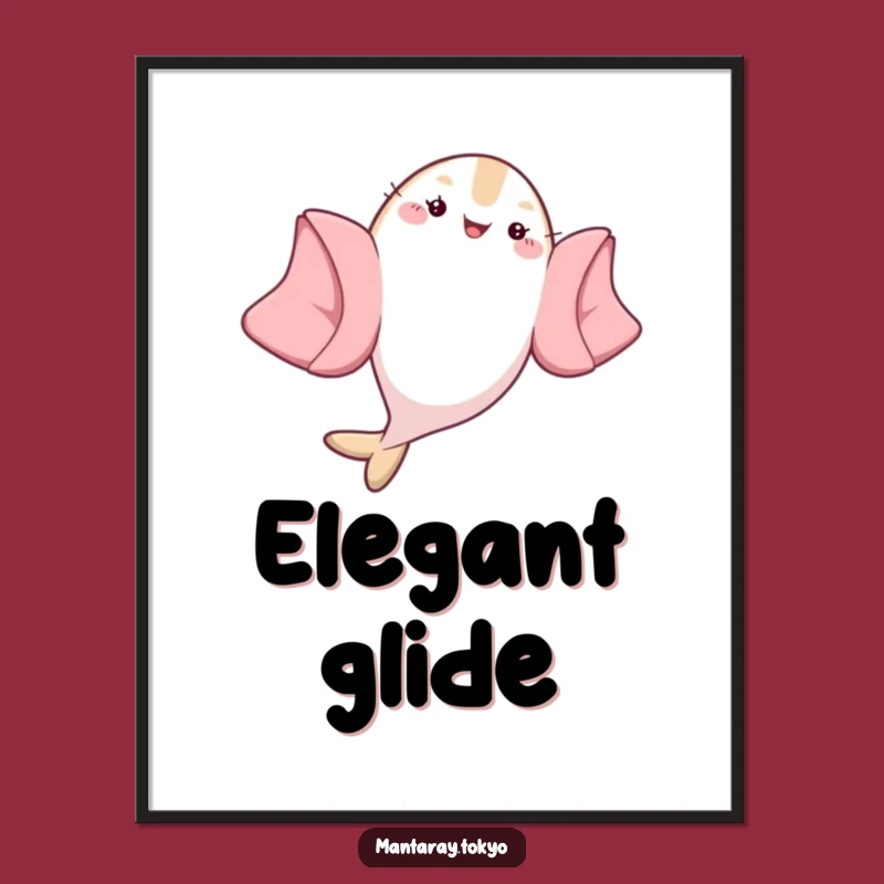 Funny Kawaii Manta Ray Kimono Flip Digital Art - Instant Humorous Decor