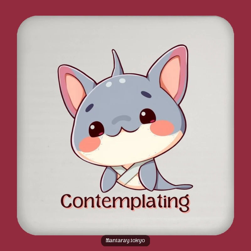 Funny Kawaii Manta Ray Curious Kimono Coaster - Thoughtful Table Decor