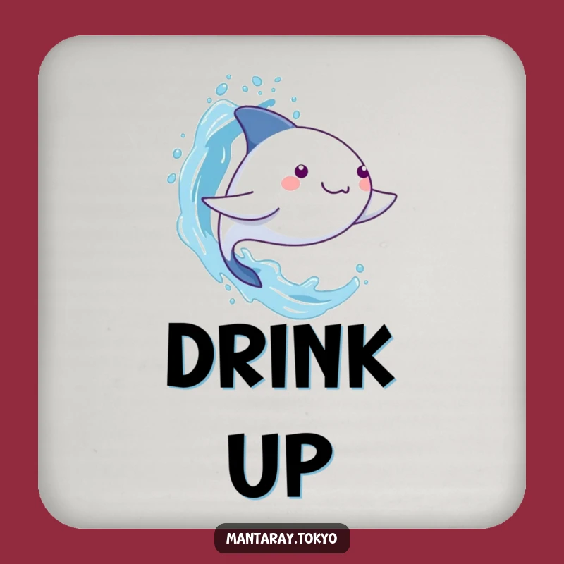 Funny Kawaii Manta Ray Splash Coaster - Protect Surfaces with Humor