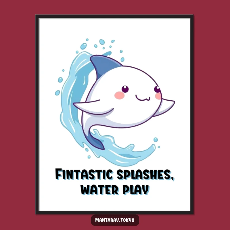 Free Printable Wall Art: Funny Splashing Mantaray Downloadable Poster Art