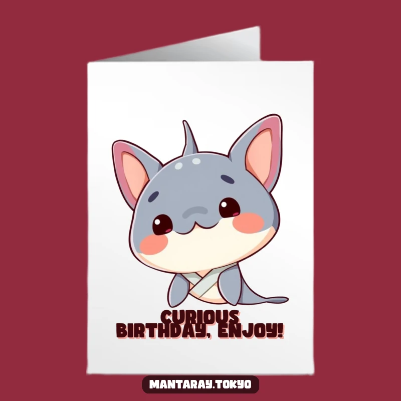 Free Printable Birthday Card: Curious Mantaray Kimono Downloadable Gift