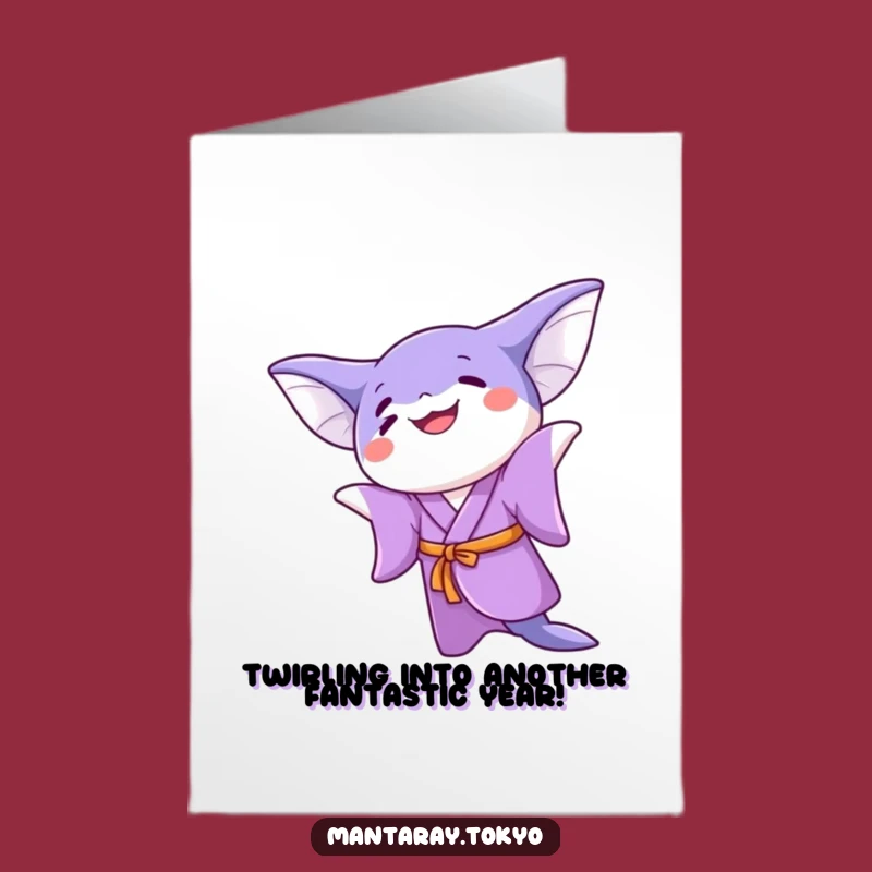 Free Printable Joyful Manta Ray Kimono Birthday Card - Funny Downloadable Gift