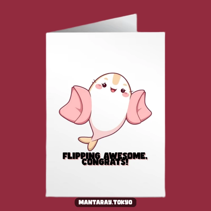 Free Printable Congrats Card: Funny Mantaray Kimono Flip Downloadable Gift