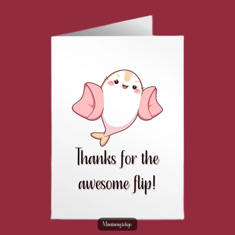 Free Printable Thank You Card: Funny Mantaray Kimono Flip Downloadable Gift