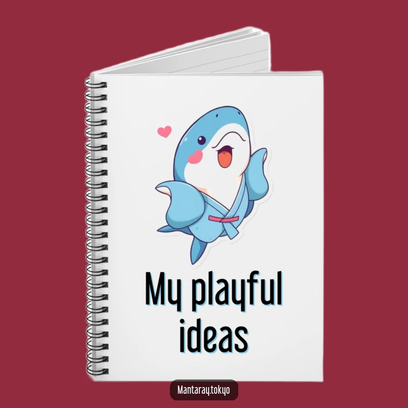 Funny Kawaii Manta Ray Notebook: Blue Kimono Journal, Playful Flip Pages, Creative Funny Gift
