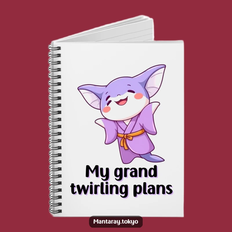 Funny Kawaii Manta Ray Twirling Notebook: Capture Joyful Thoughts