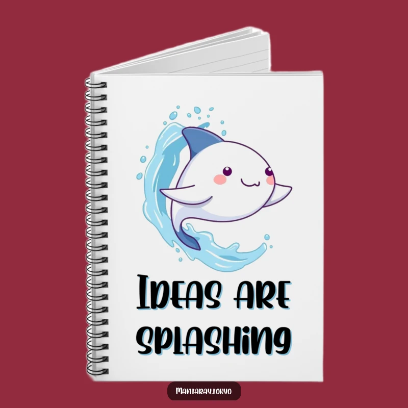 Funny Kawaii Manta Ray Splash Notebook - Jot Down Fun Ideas