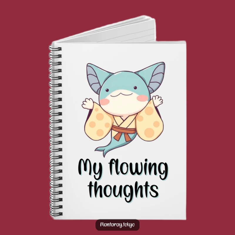 Funny Whimsical Manta Ray Kimono Notebook: Flowing Sleeves, Creative Humorous Gift