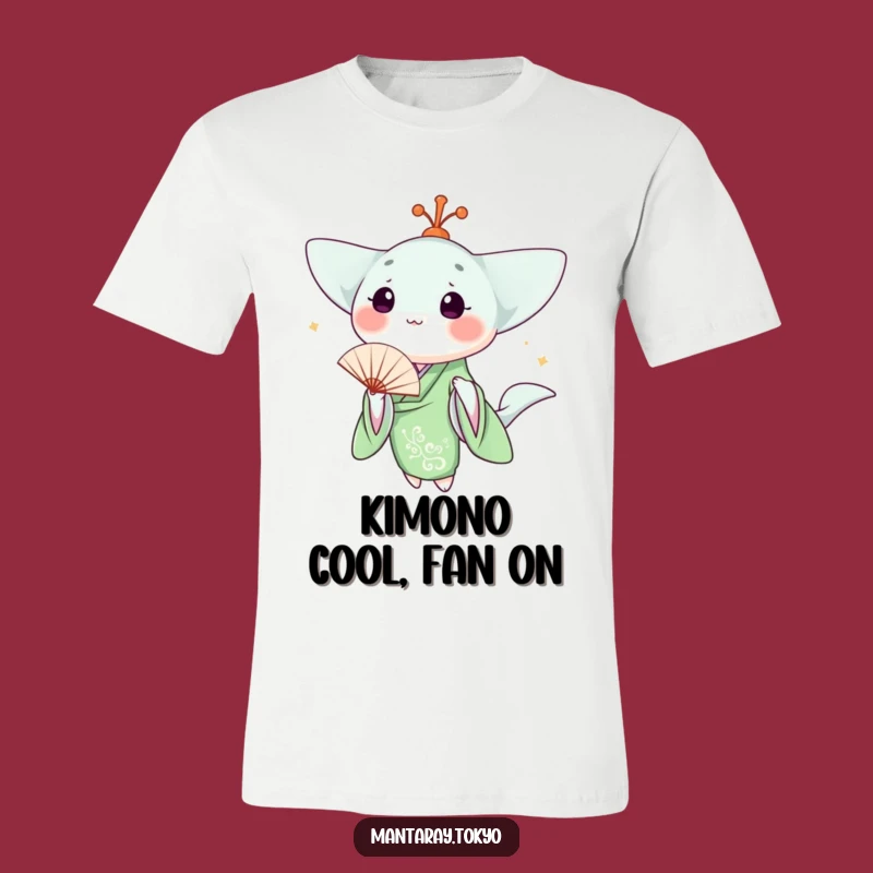 Funny Kawaii Manta Ray Green Kimono T-Shirt: Adorable & Humorous Gift