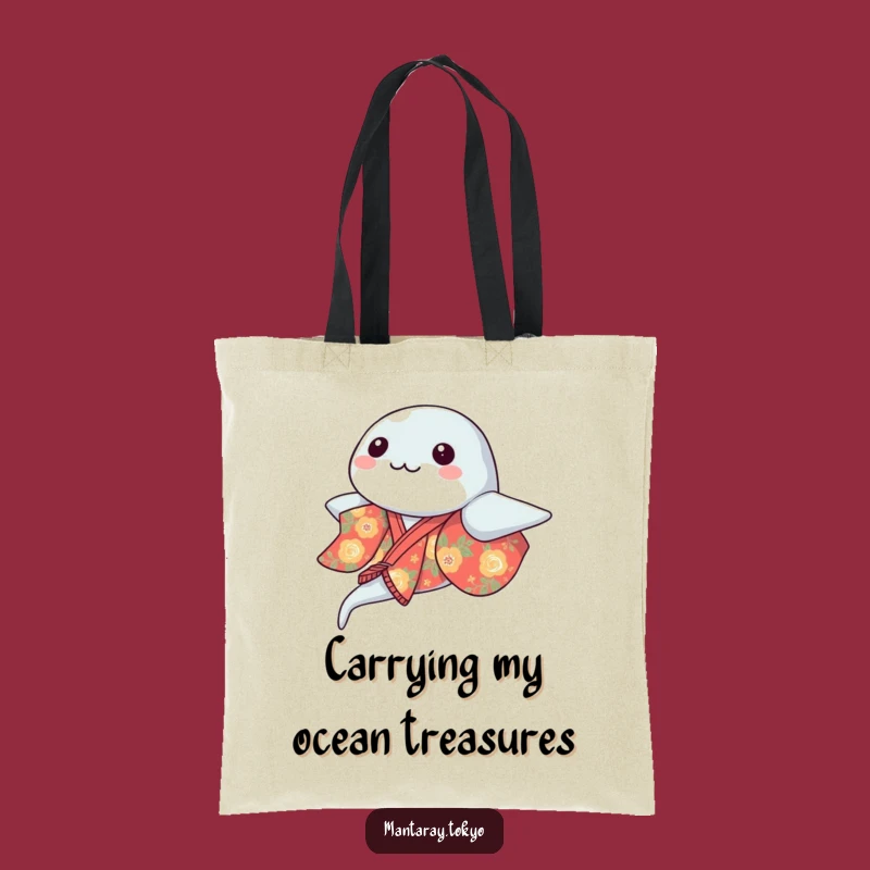 Funny Kawaii Manta Ray Kimono Tote Bag: Versatile Glider Bag, Great Humorous Gift